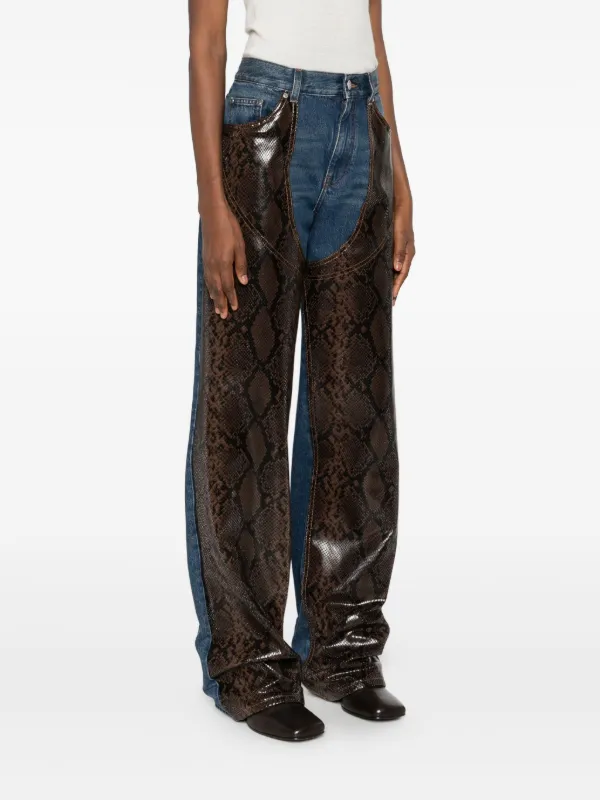 Stella McCartney snakeskin-panel Jeans | Blue | FARFETCH