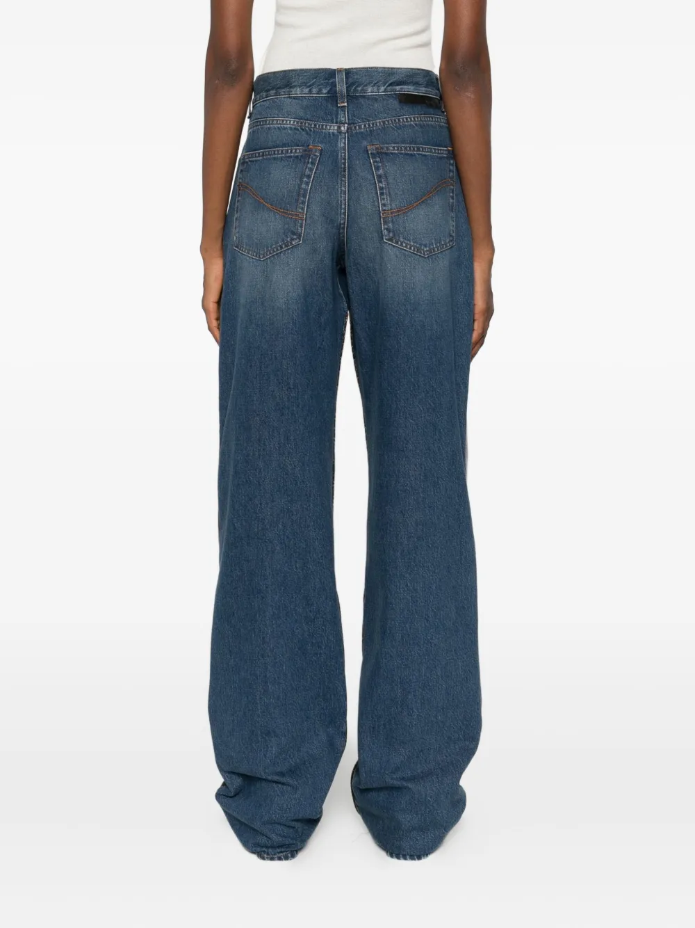 Stella McCartney Jeans met vlak met slangen-reliëf Blauw
