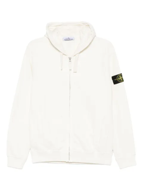 Stone Island logo-patch zip-up hoodie