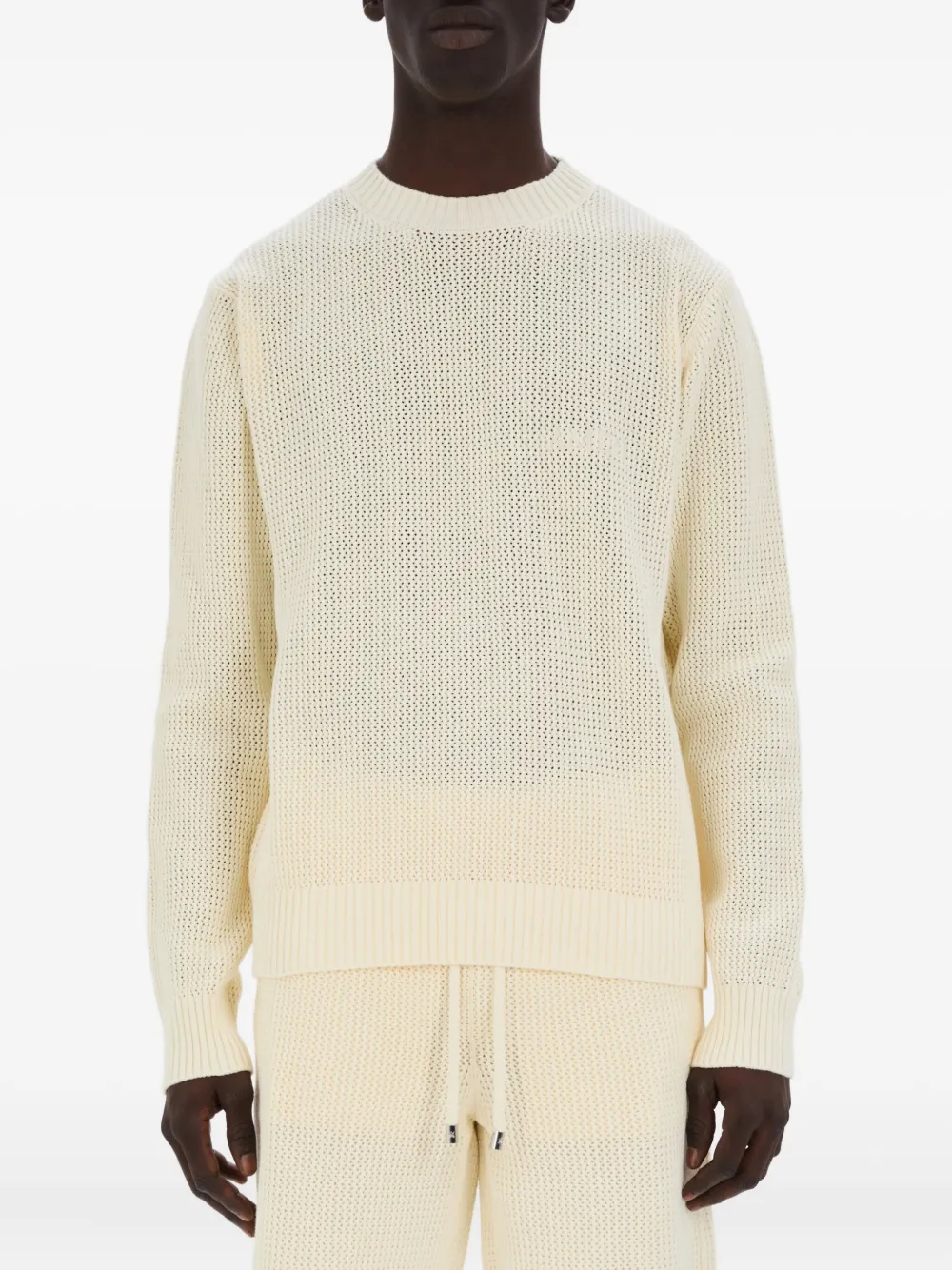 AMIRI waffle-knit crew-neck sweater | Neutrals | Image 1