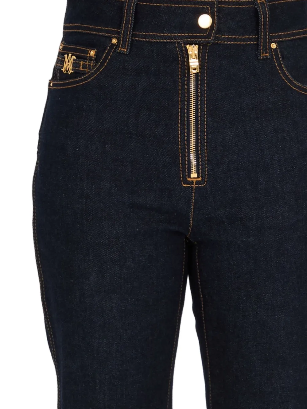 AMIRI Flared jeans met gouden rits - Blauw