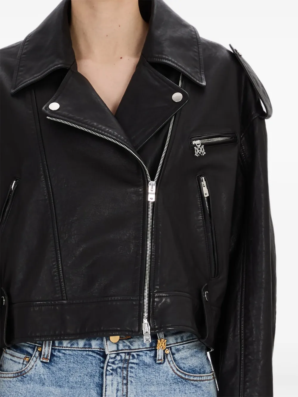 AMIRI zip-front leather jacket | Leather Jackets | Image 2