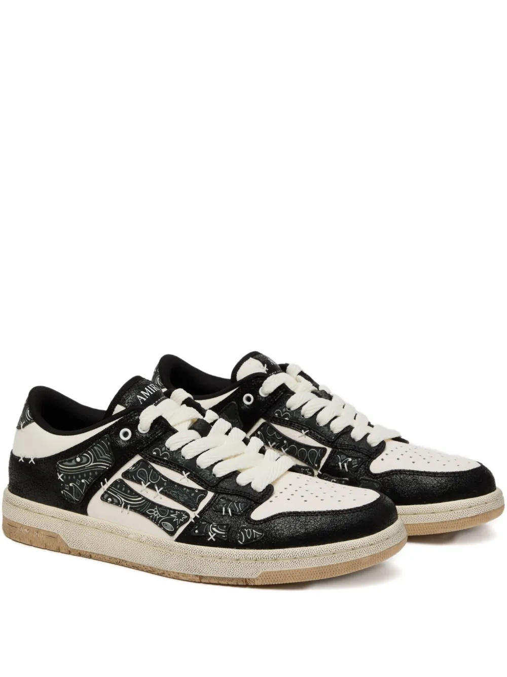 AMIRI Bandana Skel paisley-print leather sneakers Neutrals