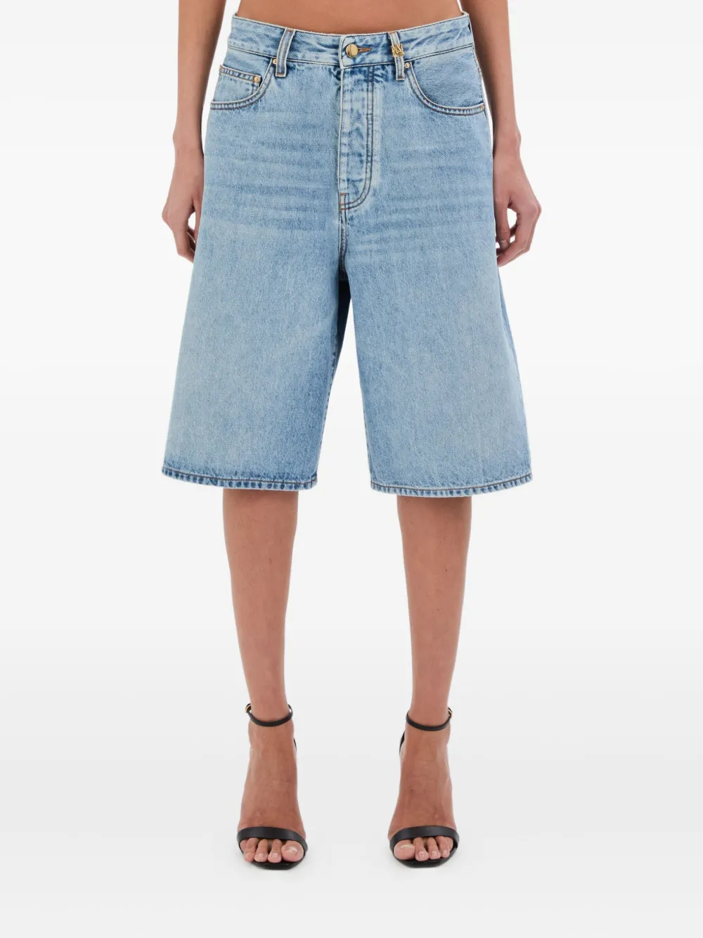 Amiri Knee-length Denim Shorts In Blue