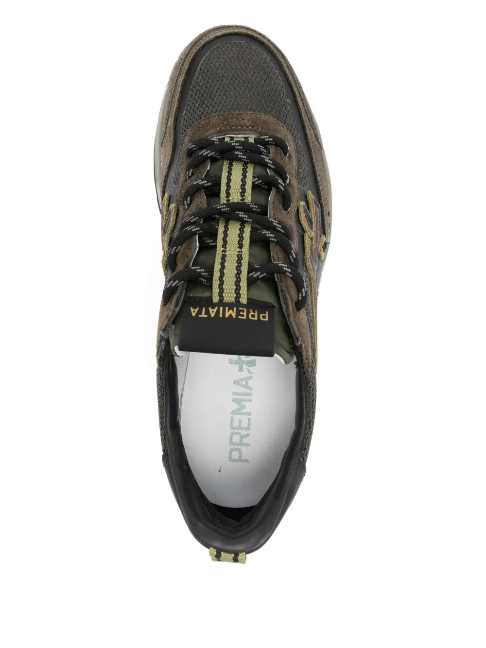 Premiata Modern Low Top Sneakers With Mesh Panels In Brown