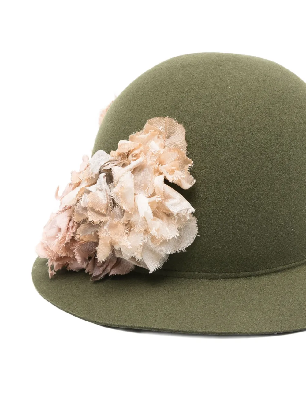 Comme Des Garçons Homme Deux Floral-detailing Fedora In Green