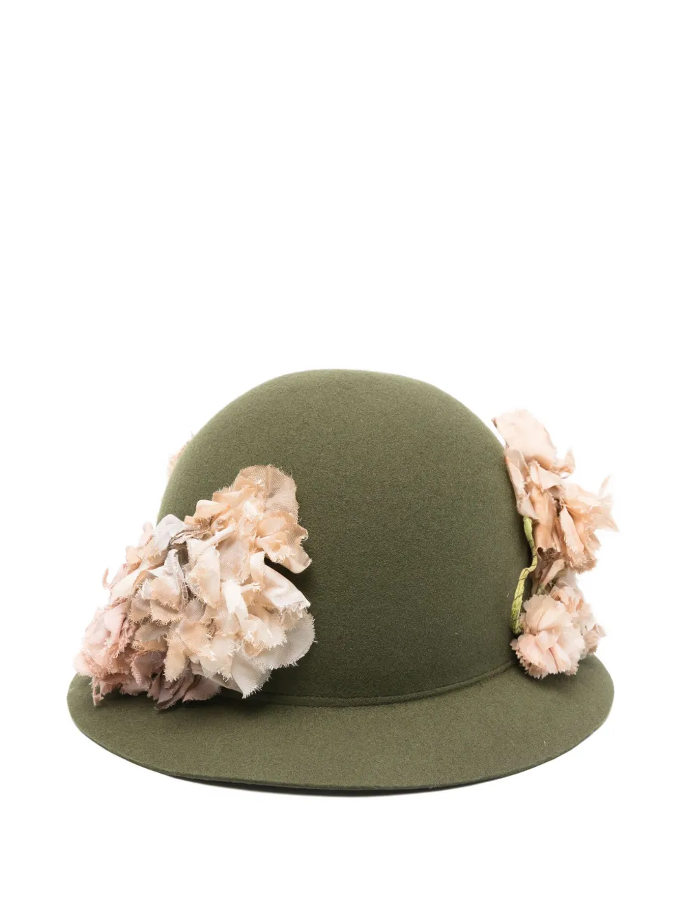 Comme Des Garçons Homme Deux Floral-detailing Fedora In Green