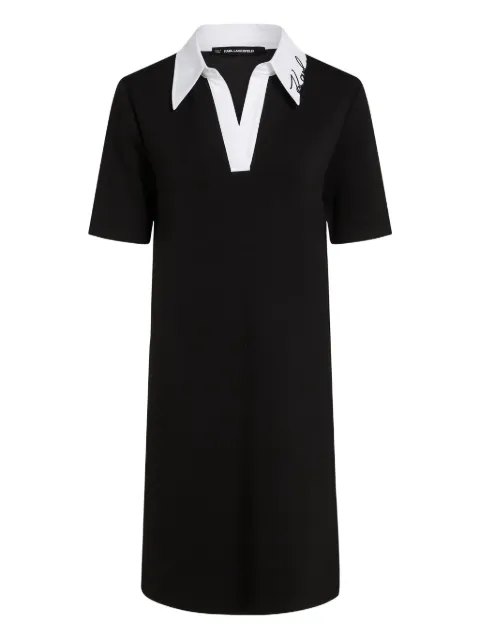 Karl Lagerfeld Signature-collar polo dress