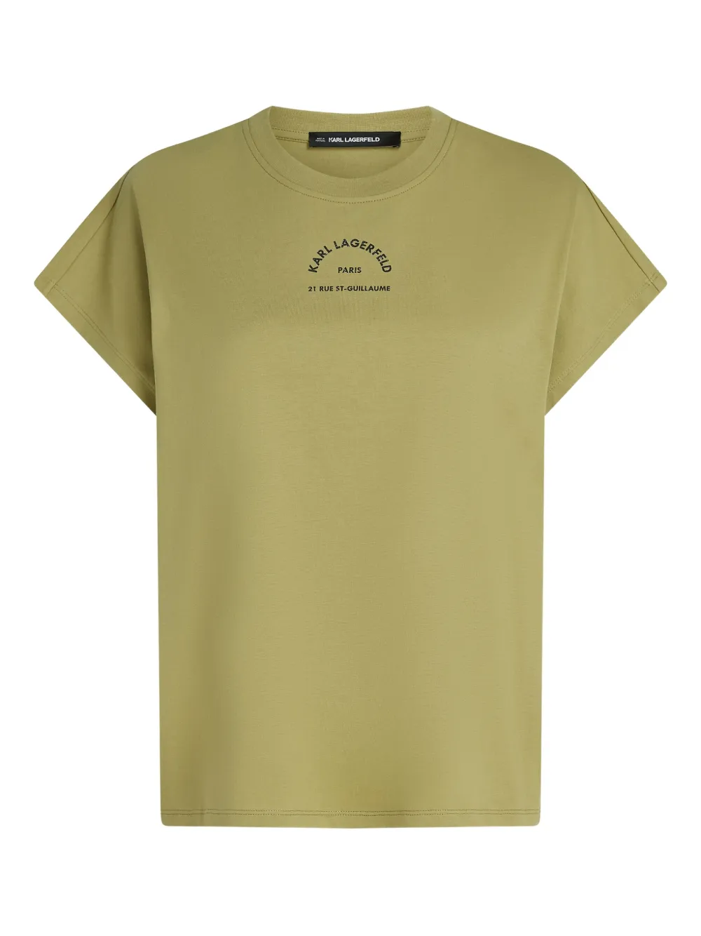 Karl Lagerfeld Rue St-guillaume Design Glitter T-shirt In Green