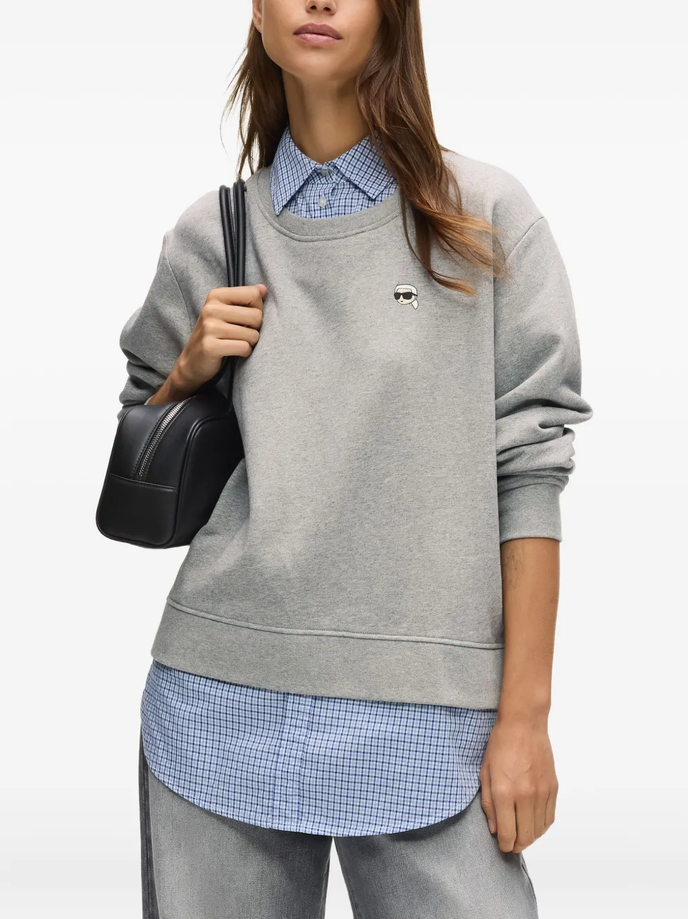 Karl Lagerfeld Ikon Layered Sweatshirt In Gray