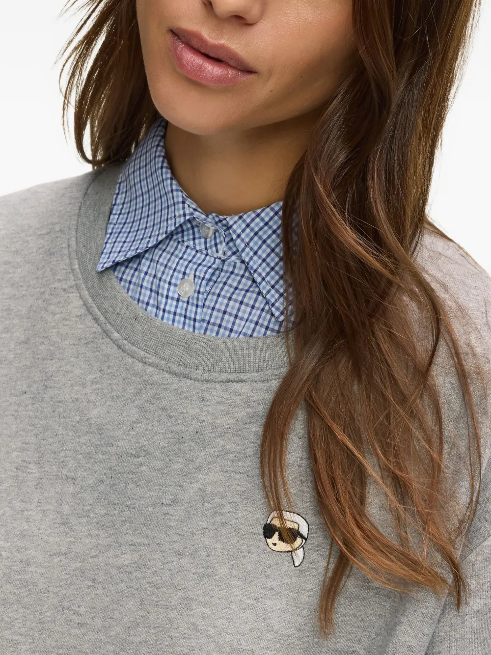 Karl Lagerfeld Ikon Layered Sweatshirt In Gray