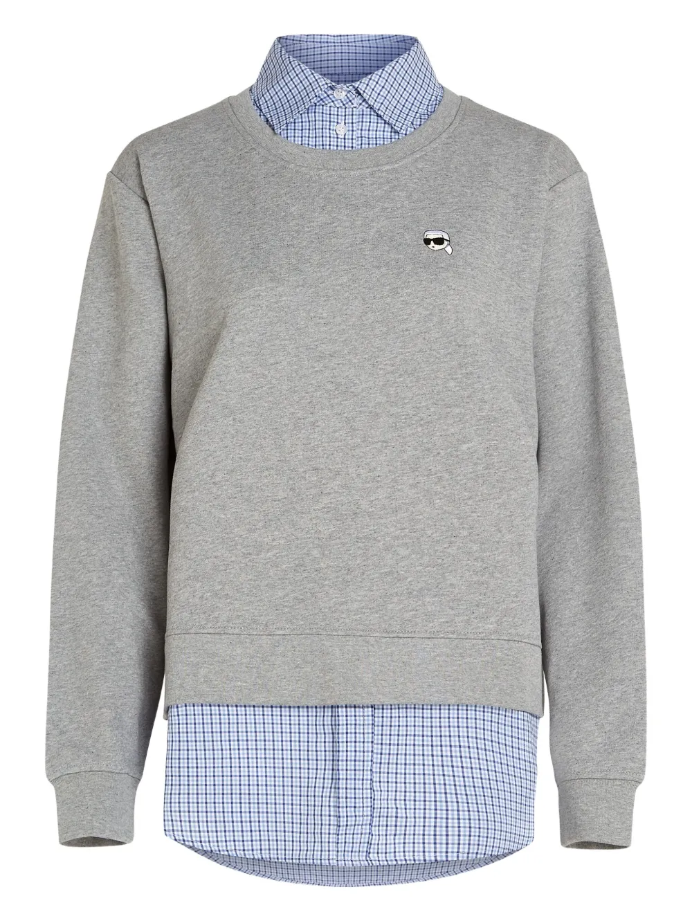 Karl Lagerfeld Ikon Layered Sweatshirt In Gray