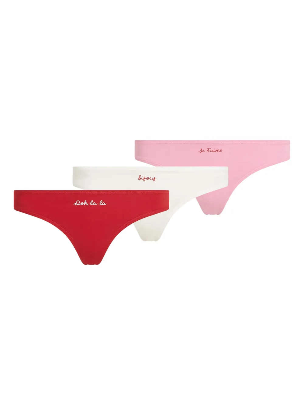 Karl Lagerfeld embroidered-motif thong (pack of three) | Red | Image 1