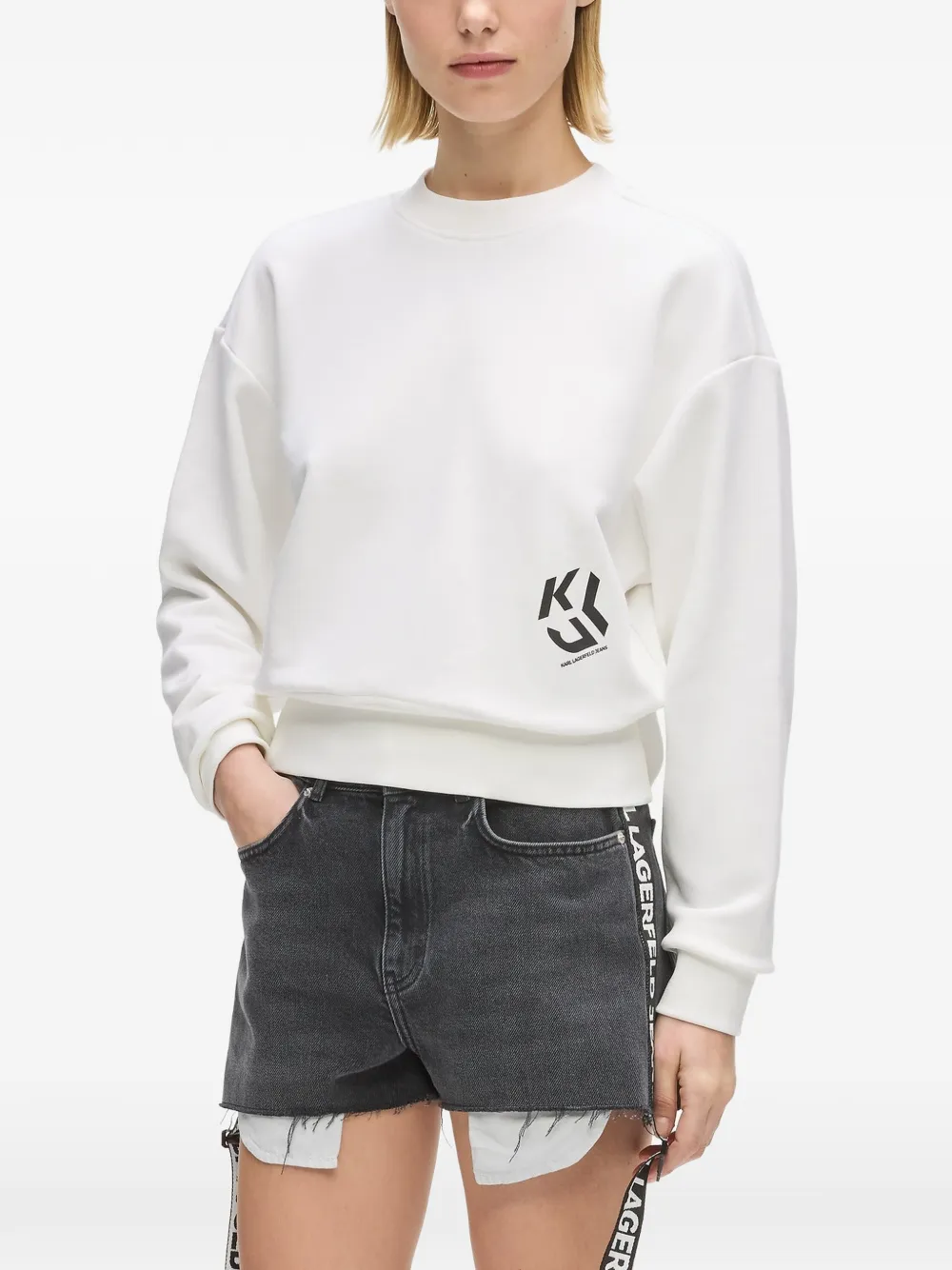 Karl Lagerfeld Jeans Sweater met monogramprint Wit
