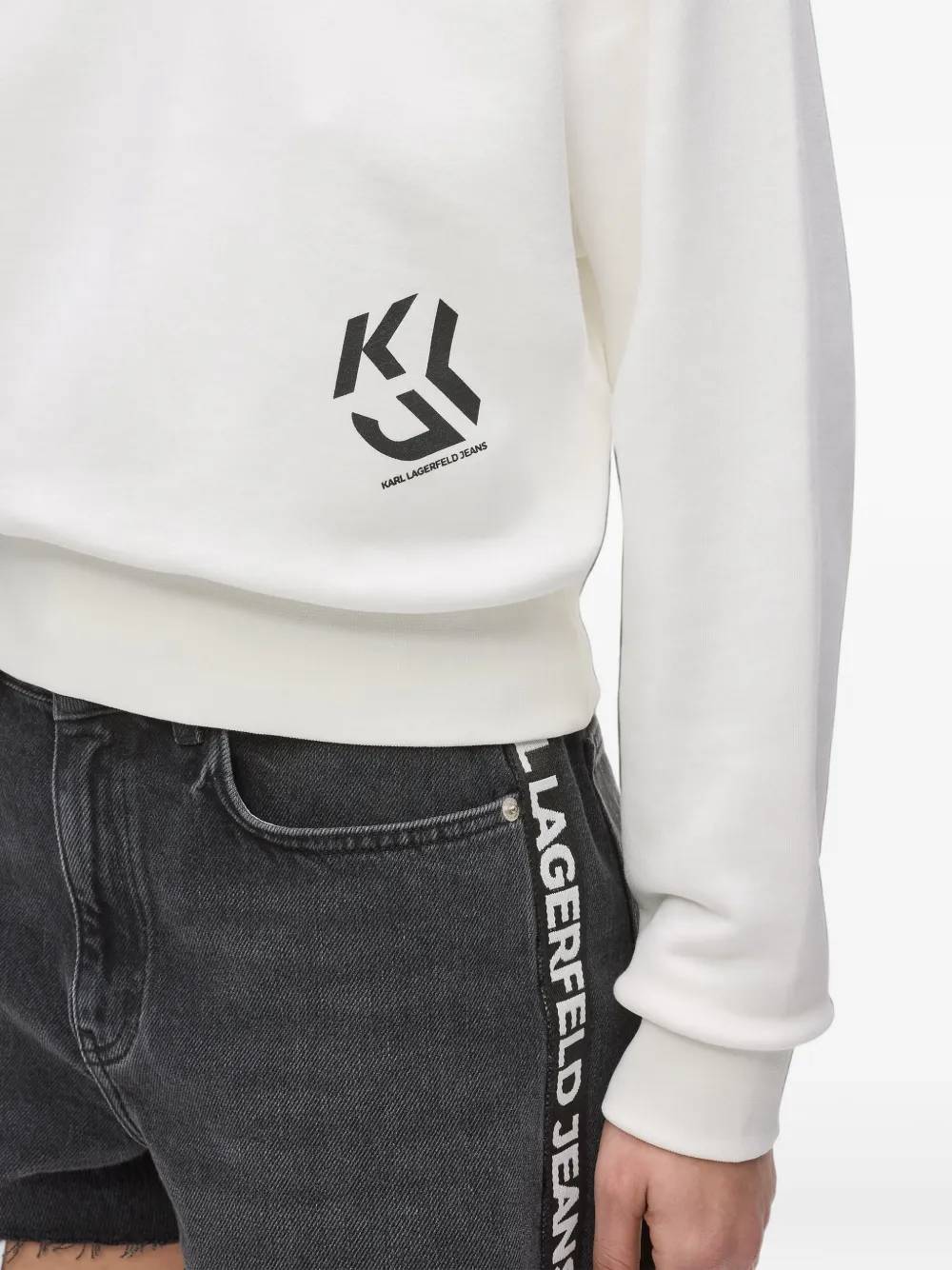 Karl Lagerfeld Jeans Sweater met monogramprint Wit
