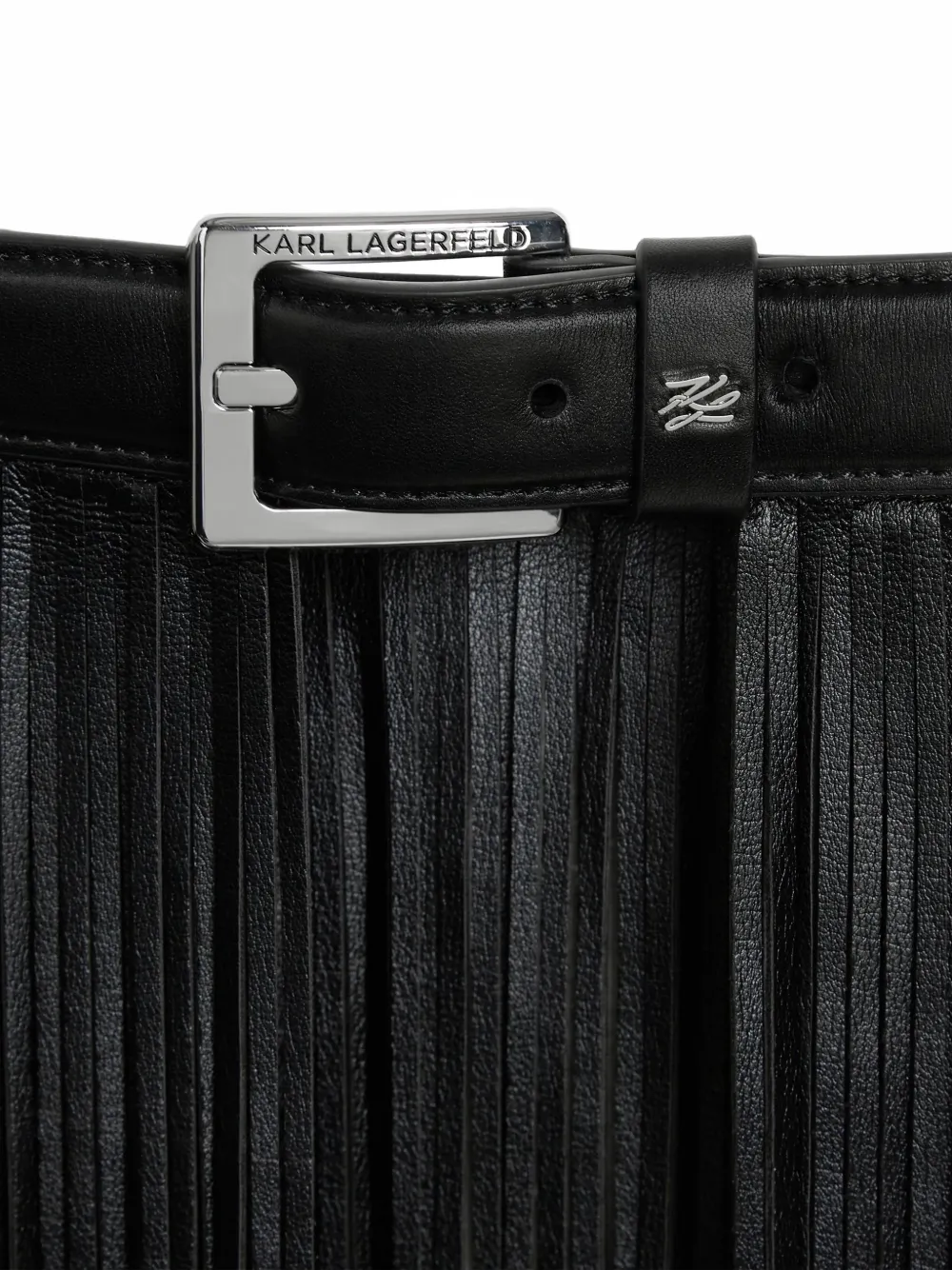 Karl Lagerfeld K Autograph riem met franje Zwart