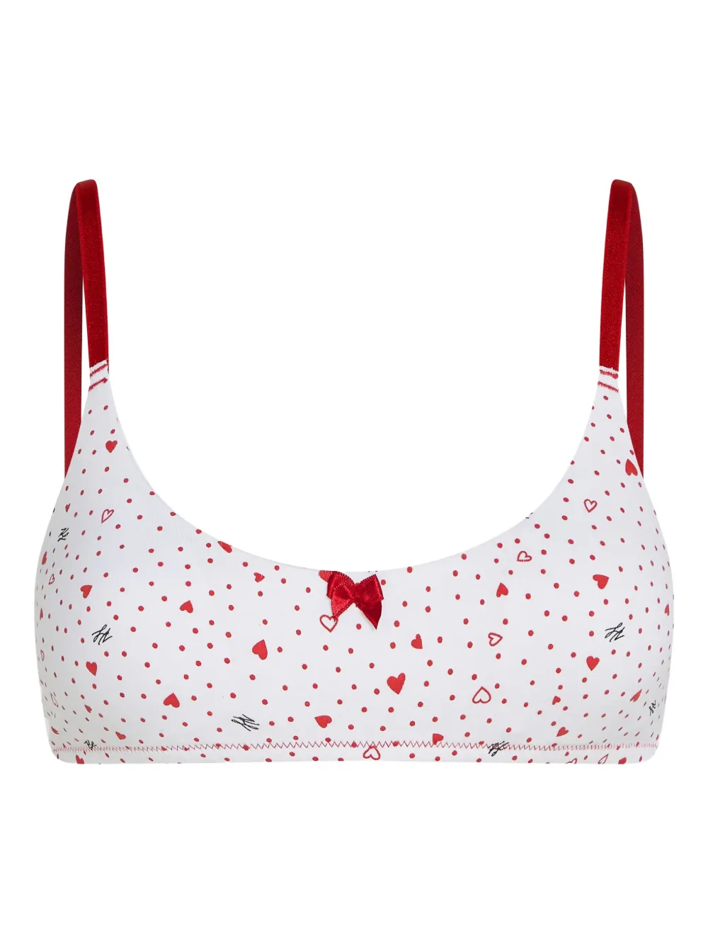 Karl Lagerfeld Bralette con stampa - Bianco