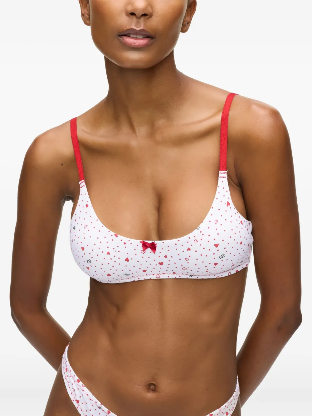 Karl Lagerfeld Bralette met hartprint Wit