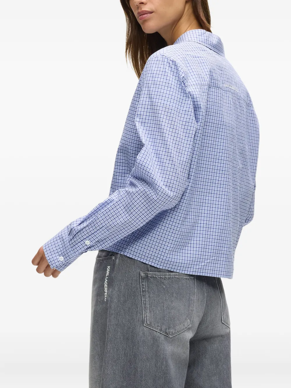 Karl Lagerfeld Geruite blouse Blauw