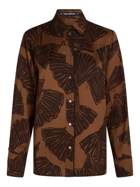 Karl Lagerfeld long-sleeves fan-print shirt