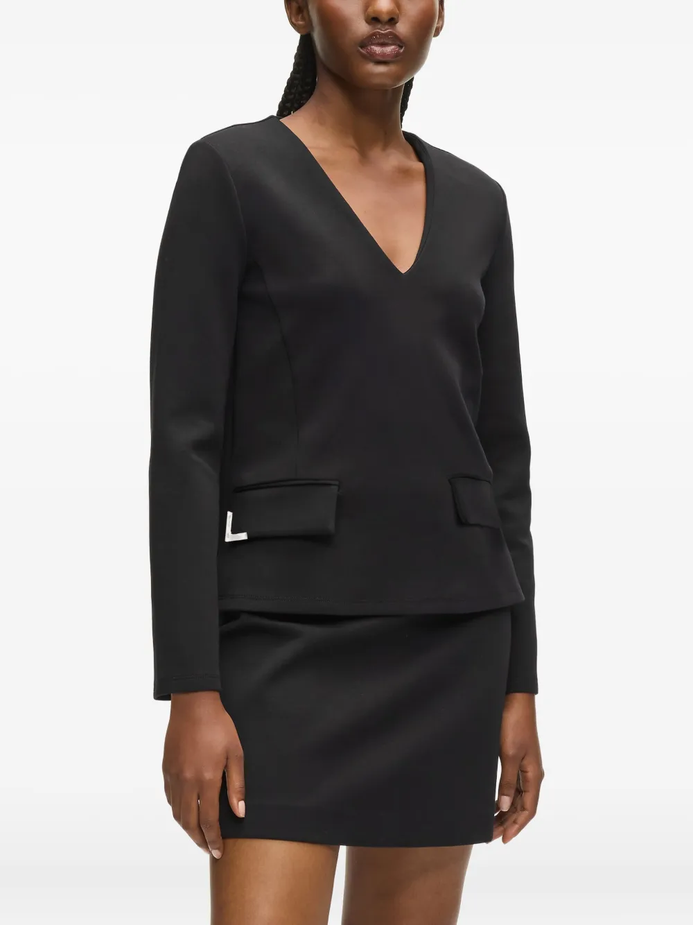 Karl Lagerfeld Top met klepzak Zwart