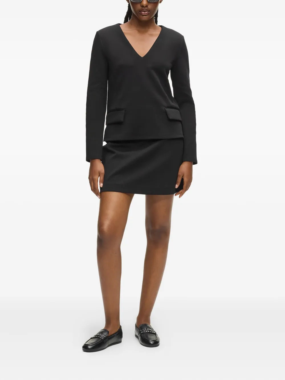 Karl Lagerfeld Top met klepzak - Zwart