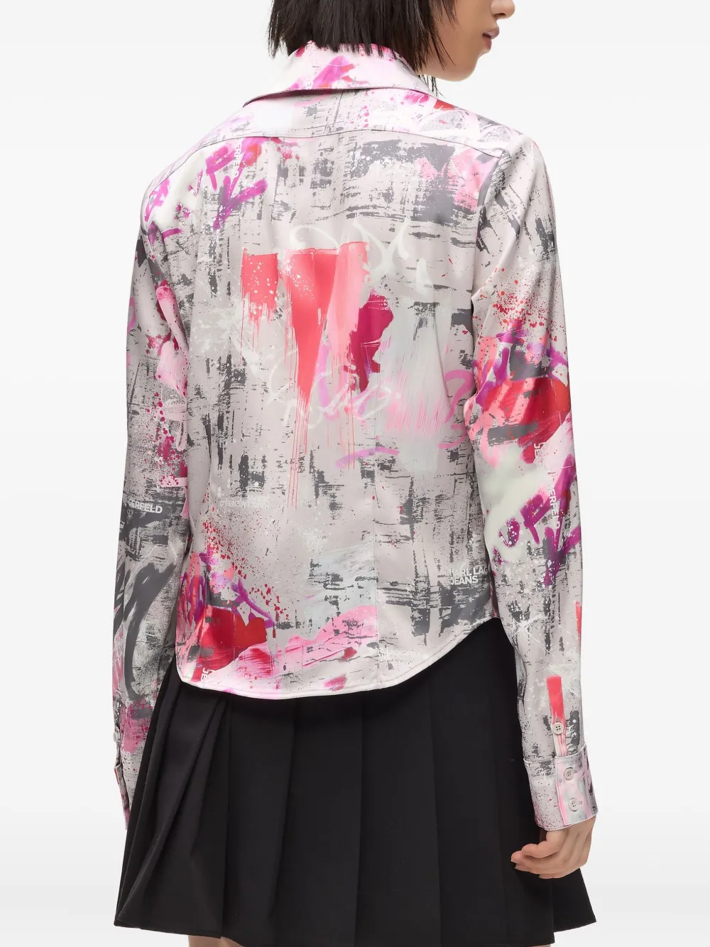 Karl Lagerfeld Jeans Blouse met verfspatten Grijs