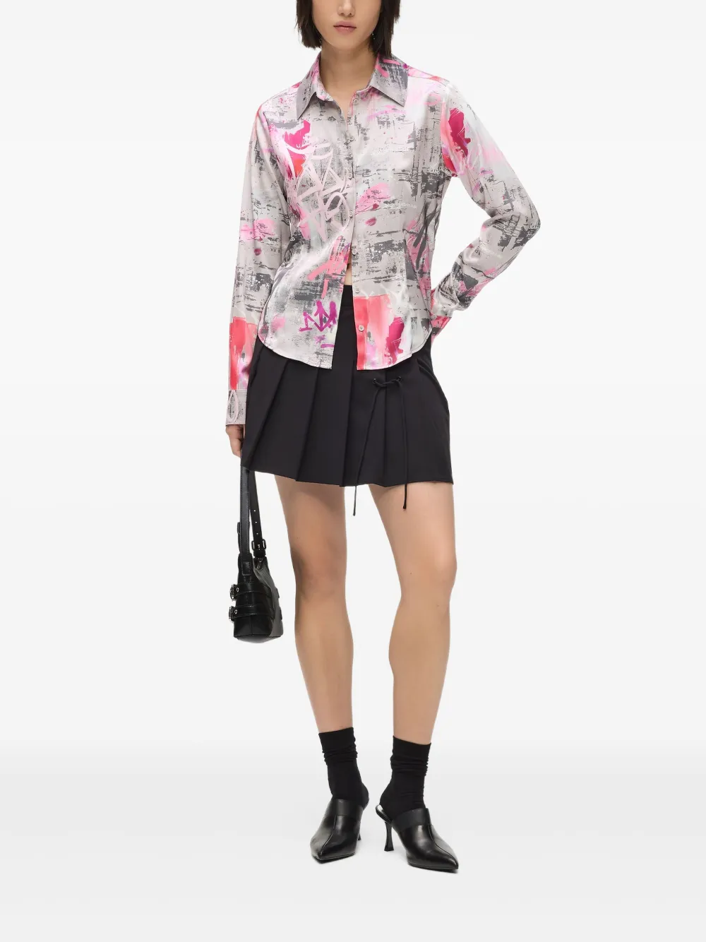 Karl Lagerfeld Jeans Blouse met verfspatten - Grijs