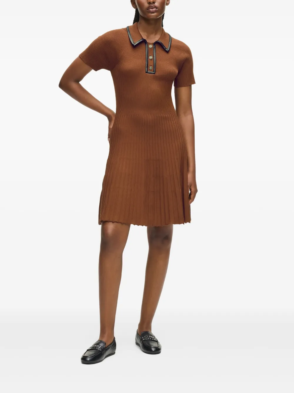 Karl Lagerfeld Polojurk met knoopsluiting - Bruin