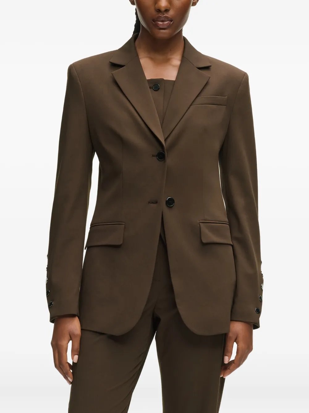 Karl Lagerfeld Single-breasted Blazer In Brown