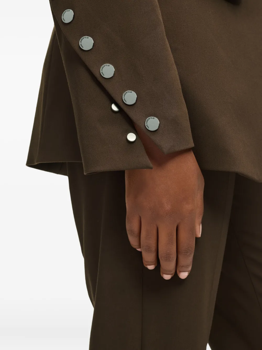 Karl Lagerfeld Single-breasted Blazer In Brown