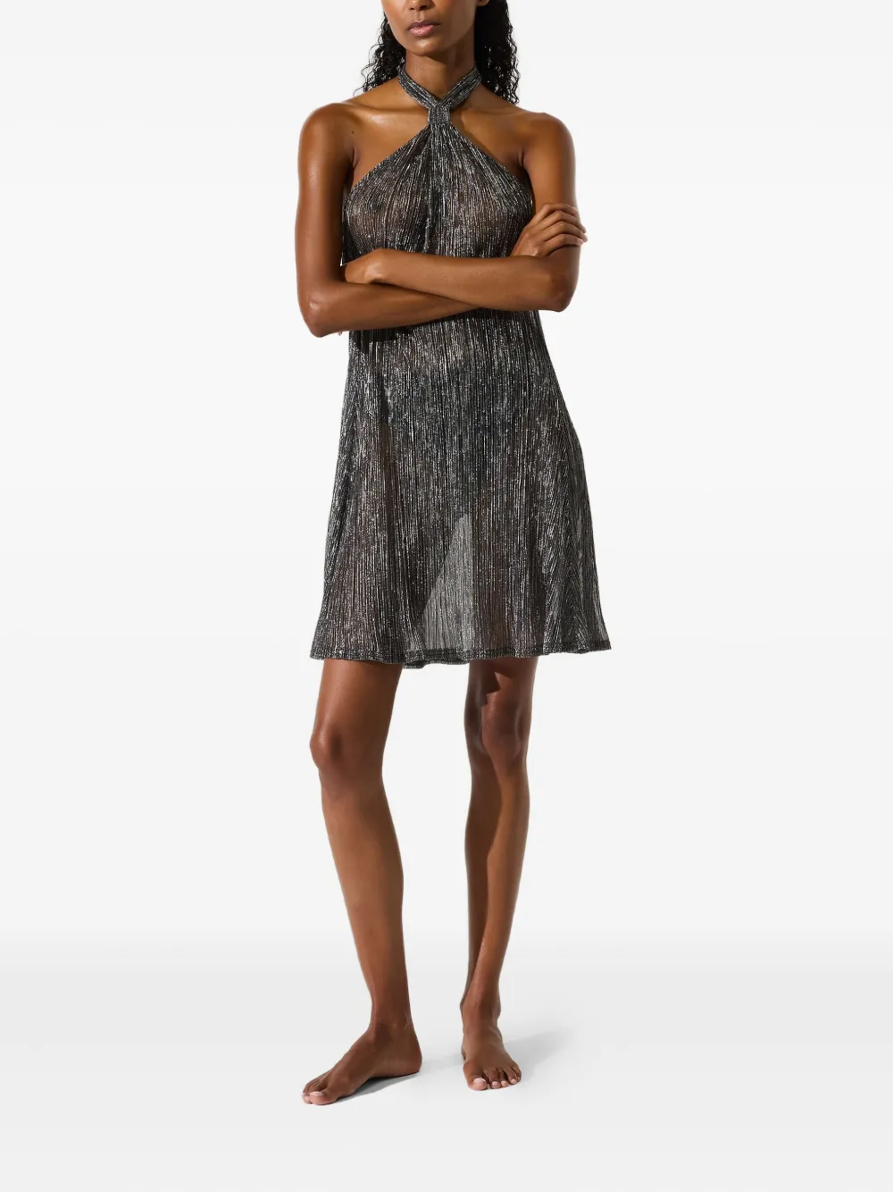 Karl Lagerfeld Metallic strandjurk Zwart