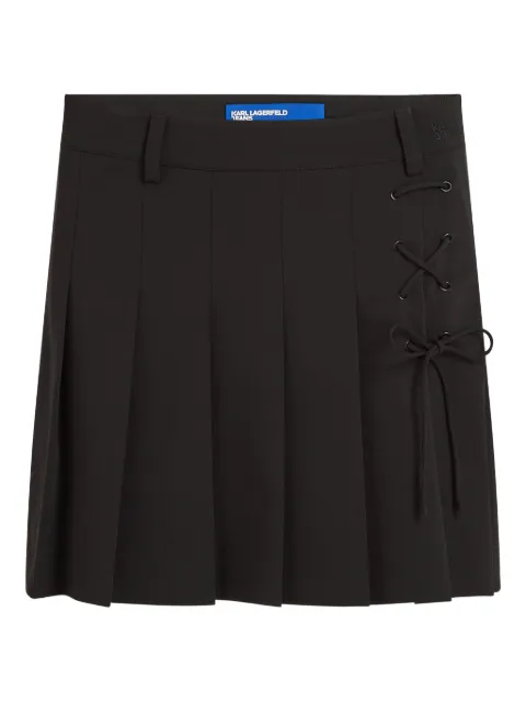 Karl Lagerfeld Jeans pleated lace-up mini skirt