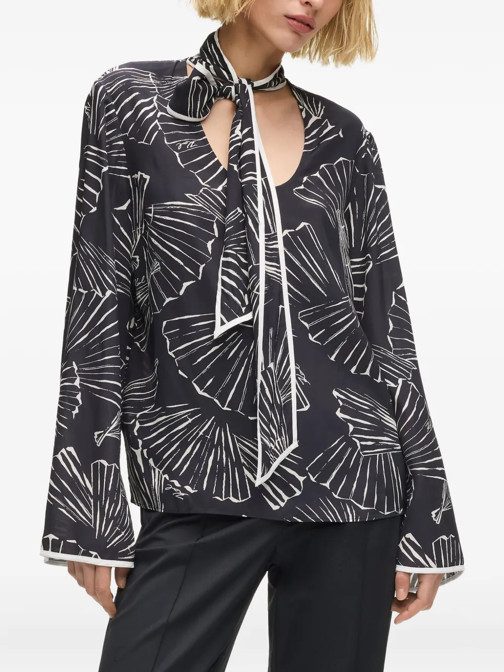 Karl Lagerfeld Graphic-print Blouse In Multi