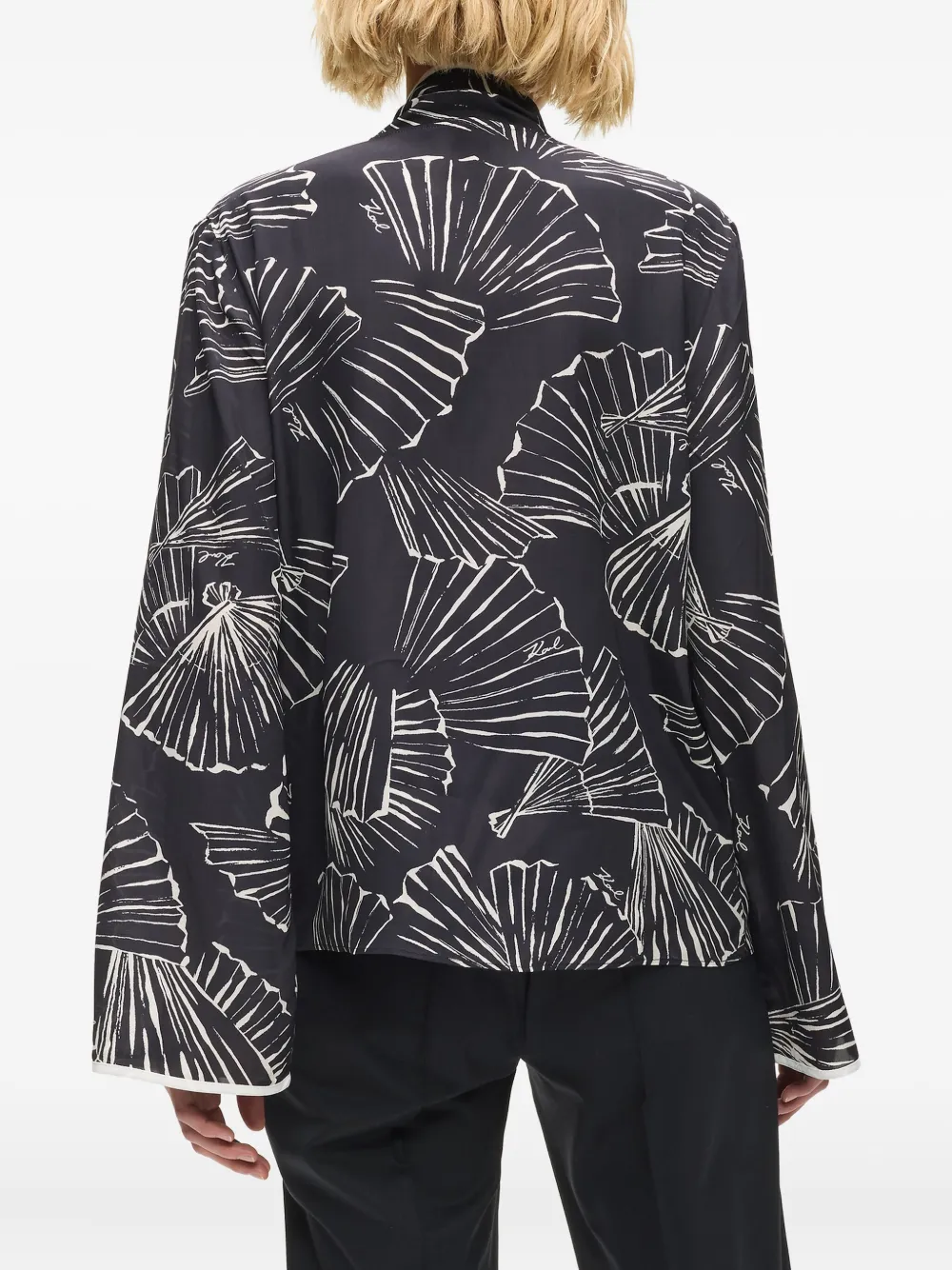 Karl Lagerfeld Graphic-print Blouse In Multi