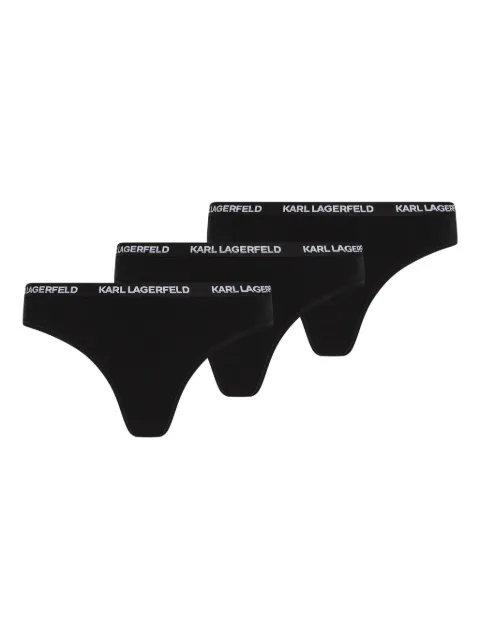 Karl Lagerfeld logo-waistband thong (pack of three)