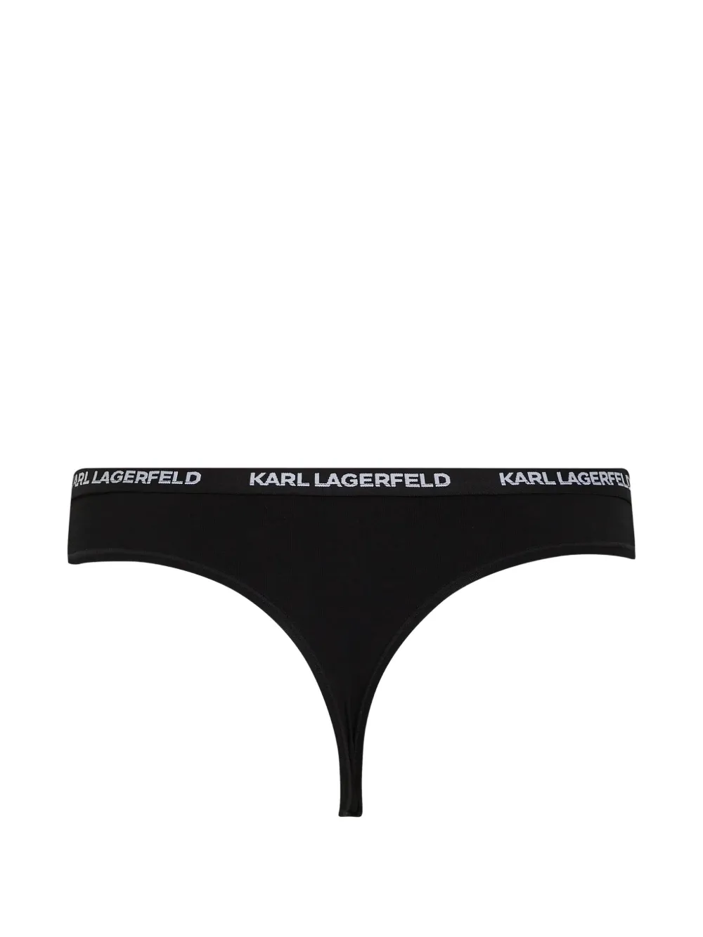 Karl Lagerfeld Drie strings met logoband Zwart
