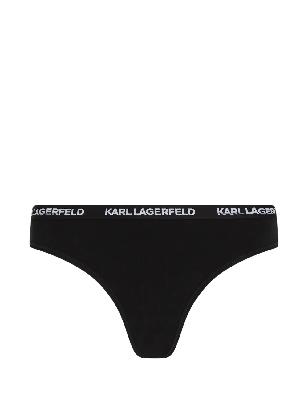 Karl Lagerfeld Drie strings met logoband Zwart