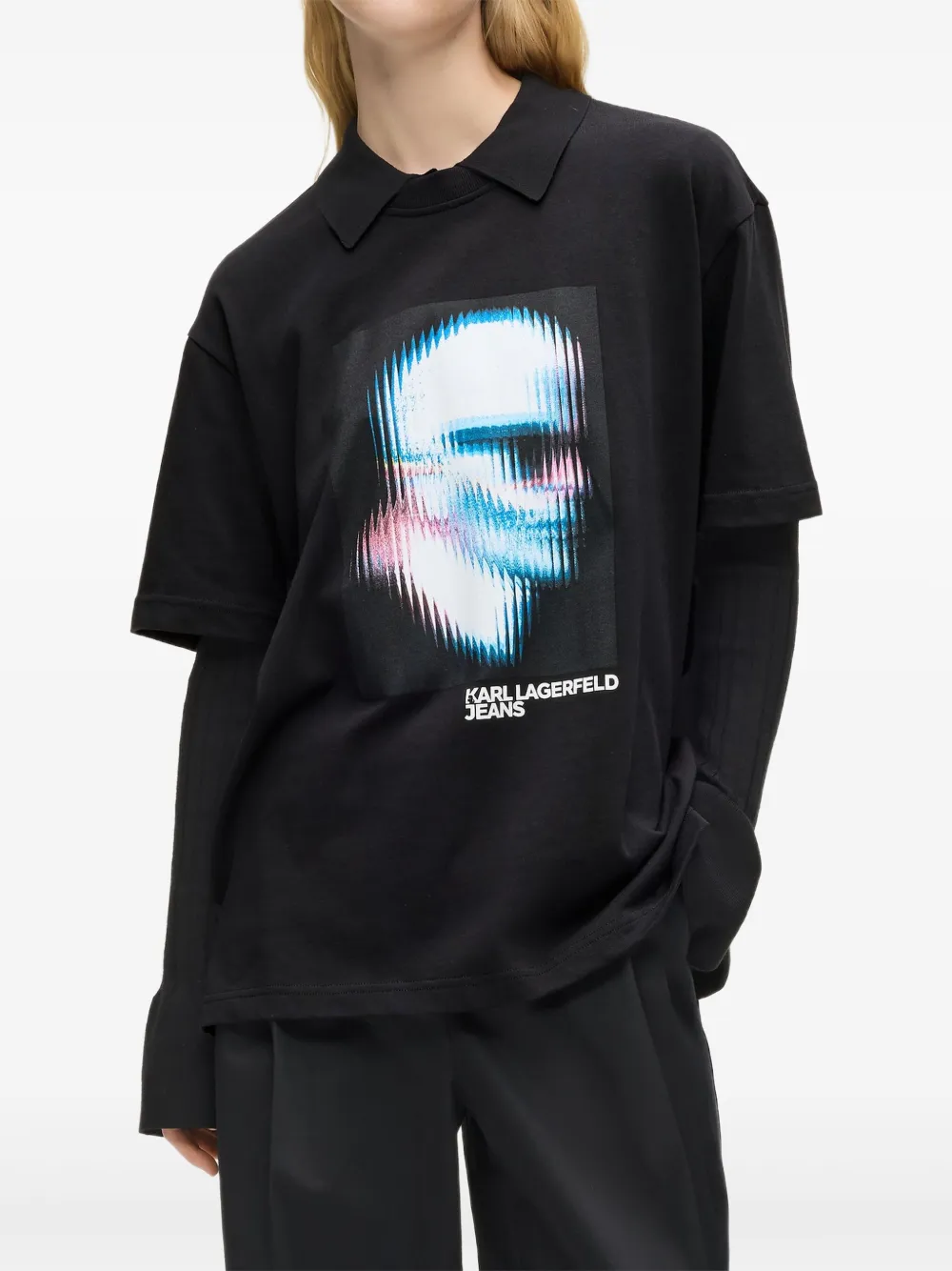 Karl Lagerfeld Jeans Gedigitaliseerd Karl T-shirt Zwart