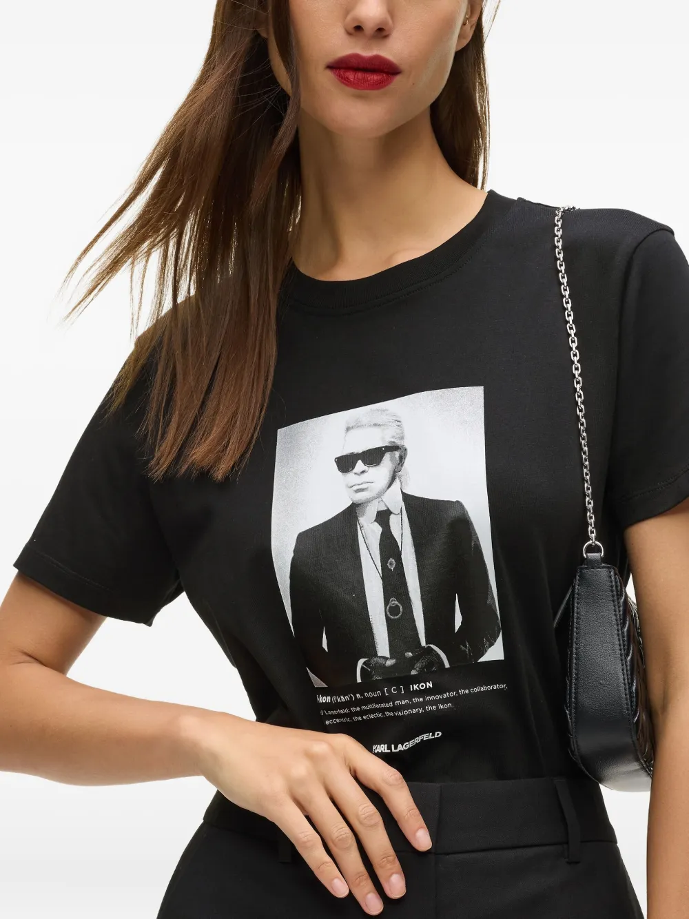 Karl Lagerfeld Portrait-print T-shirt In Black