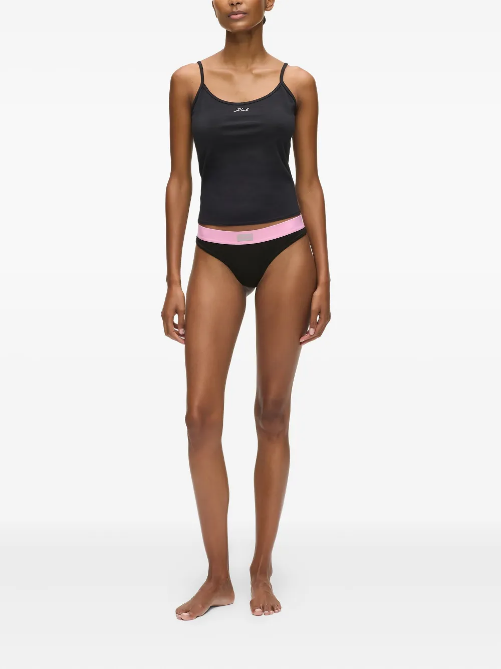 Karl Lagerfeld Zes strings met logoband - Zwart