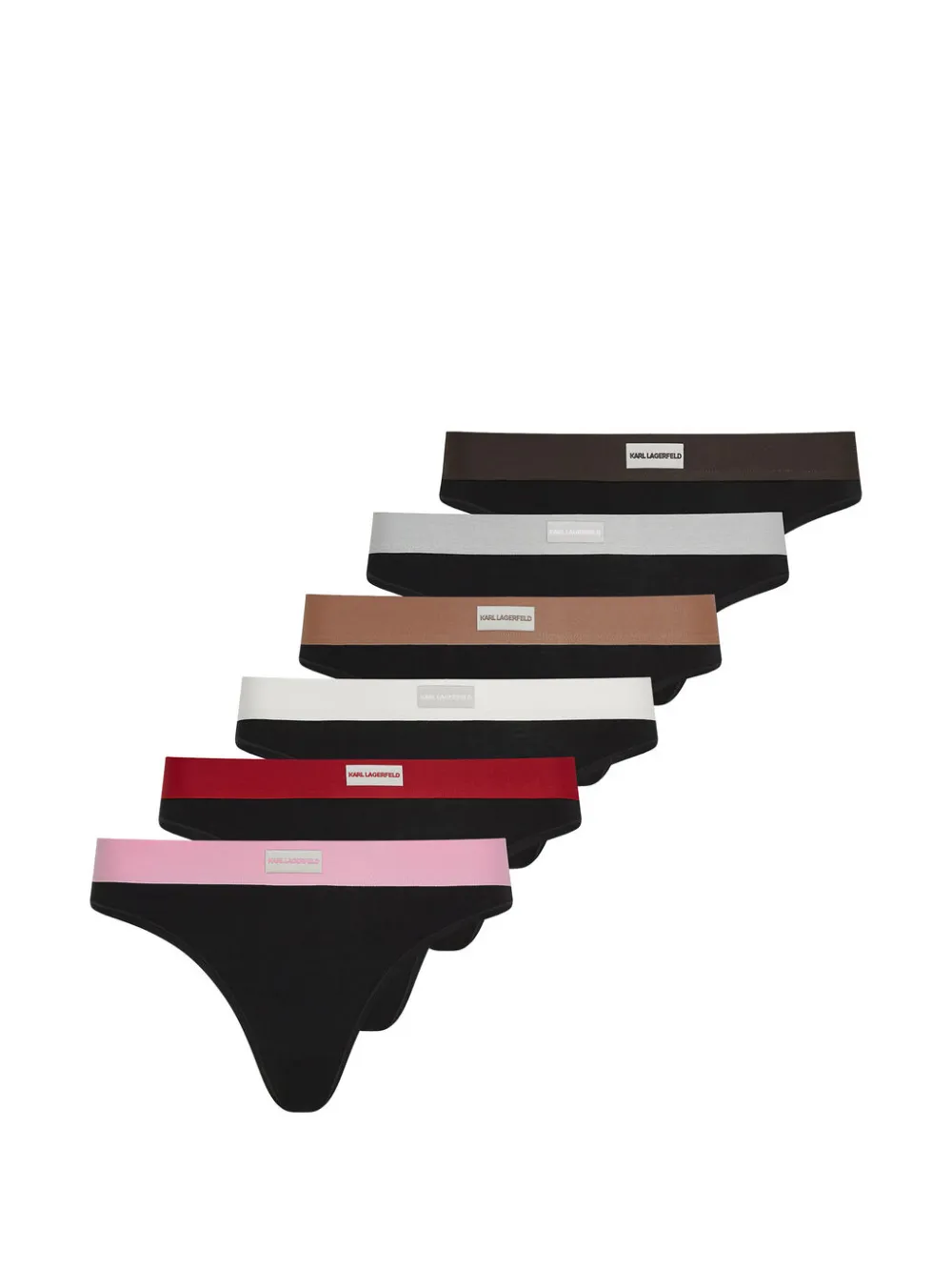 Karl Lagerfeld Perizoma con banda logo (6 pezzi) - Nero