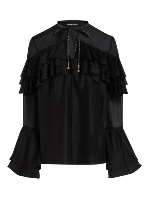 Karl Lagerfeld ruffled tie blouse