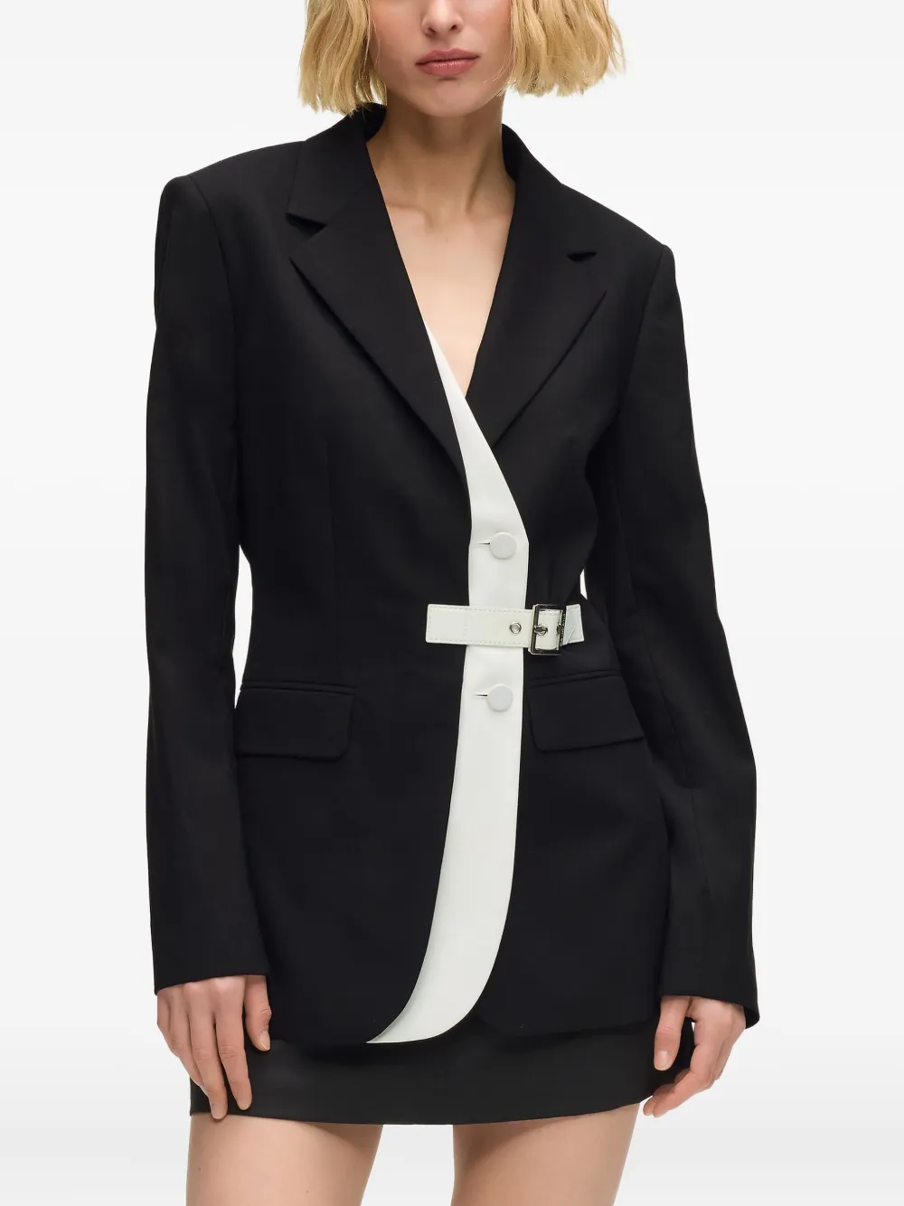Karl Lagerfeld Blazer met ceintuur Zwart