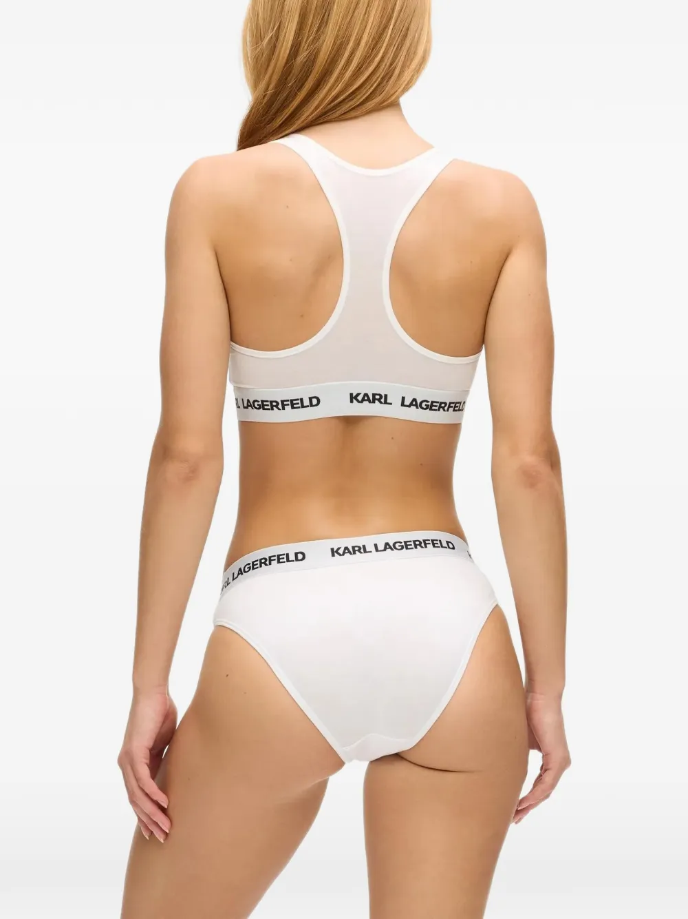 Karl Lagerfeld Drie slips met logoband Wit