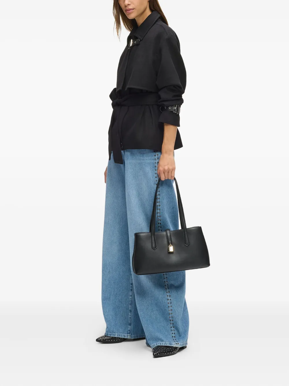 Karl Lagerfeld K Autograph shopper met hangslot Zwart