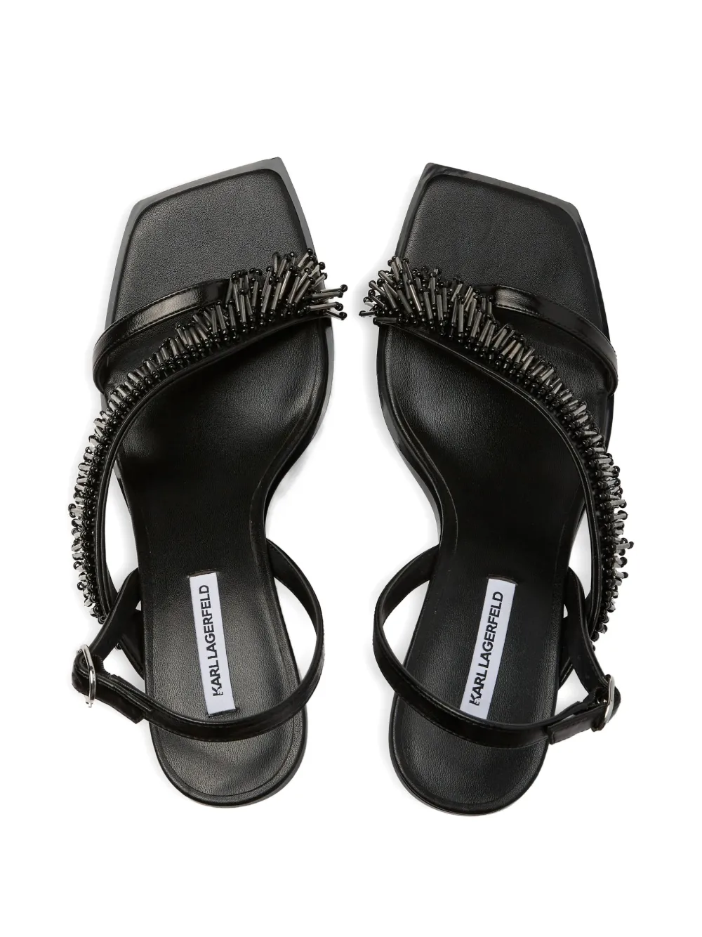 Karl Lagerfeld Karmel sandalen met franje Zwart