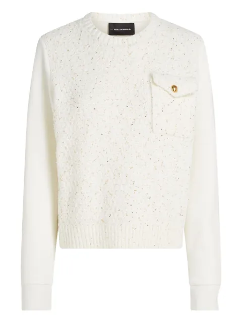 Karl Lagerfeld bouclé pocket sweater