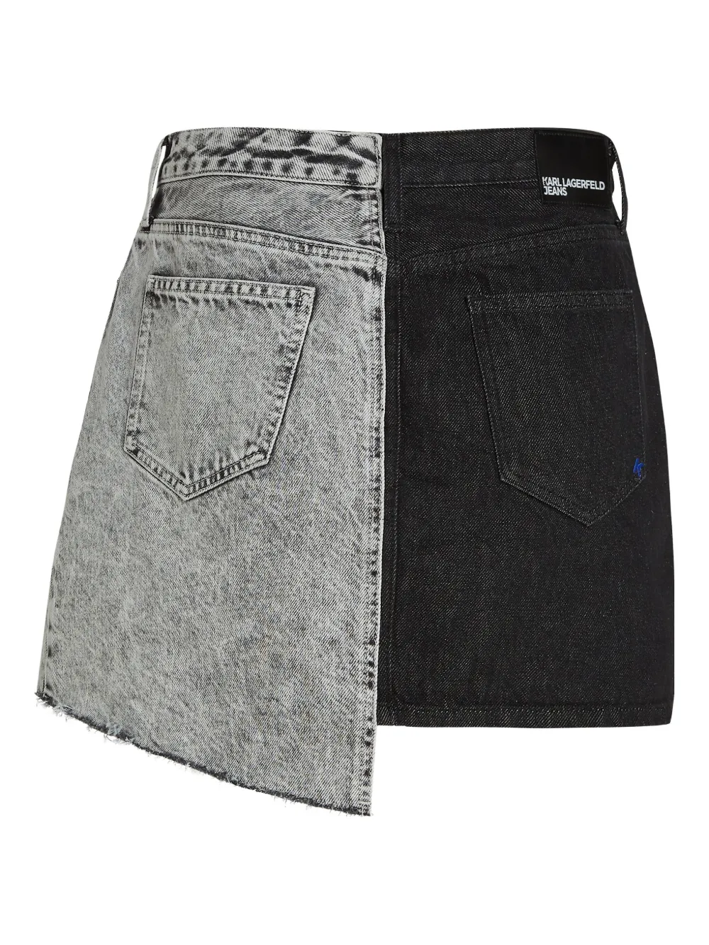 Karl Lagerfeld Jeans Asymmetric-design Denim Mini Skirt In Black