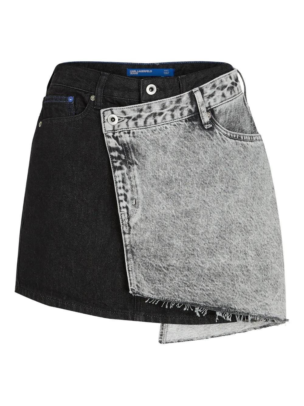 Karl Lagerfeld Jeans falda corta de mezclilla asimétrica | negro | Image 1